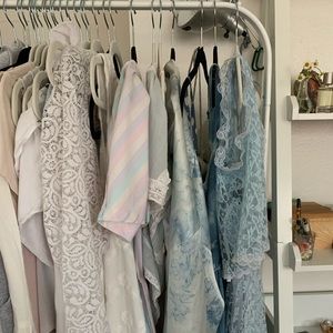 Lot of blue silk dresses